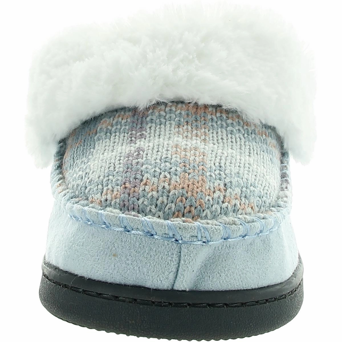 MINERVA Womens Faux Fur Lined Faux Fur Moccasin Slippers