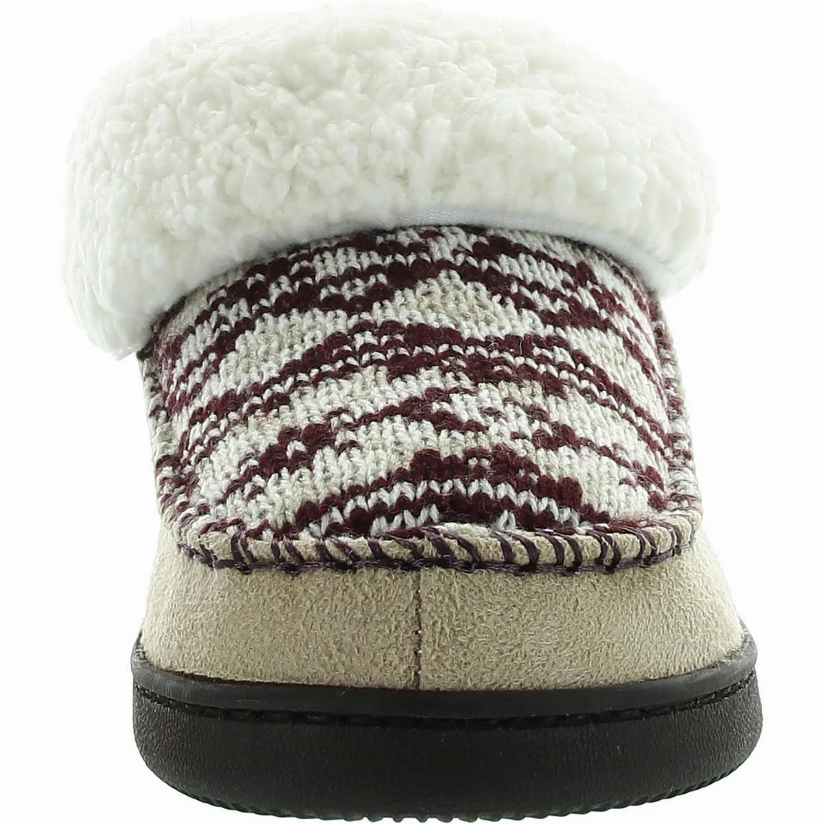 MINERVA Womens Faux Fur Lined Faux Fur Moccasin Slippers