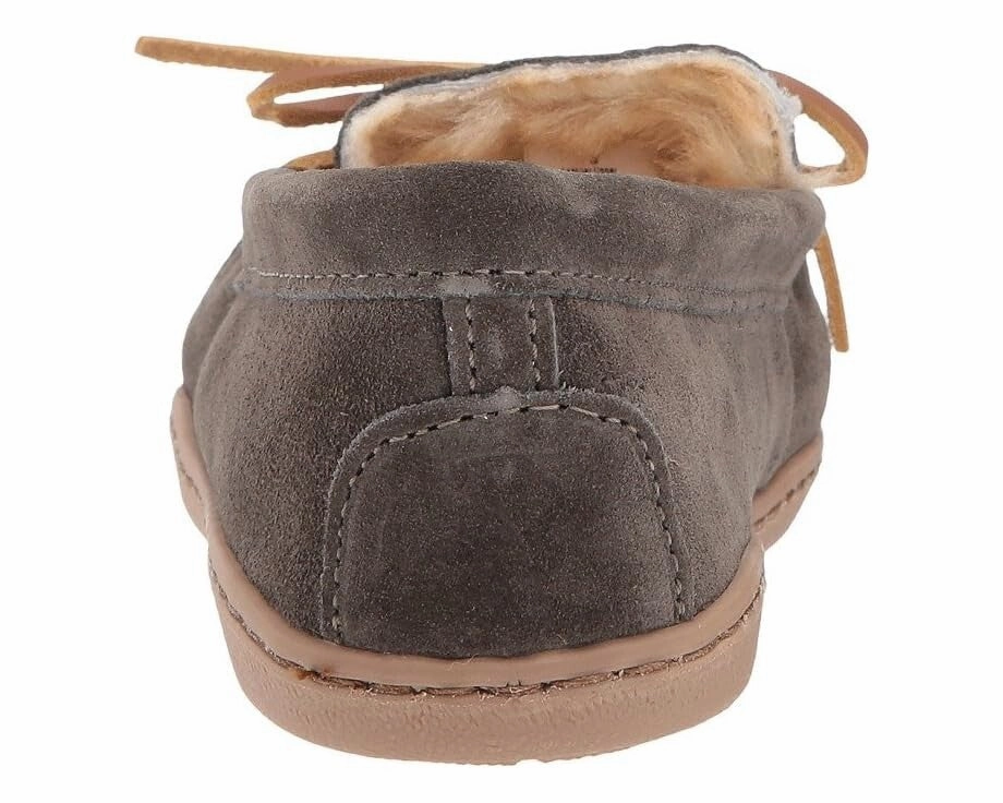 Minnetonka 3345 Slipper Womens 7 Gray Sheepskin Slip On Moc Toe Moccasin KHD2294