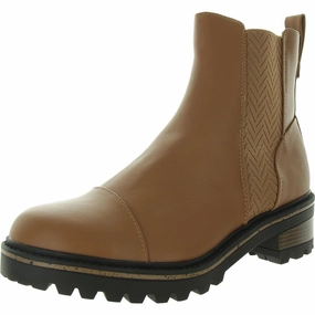 Mirette Womens Lugged Sole Faux Leather Booties Affordable Womens Boots online