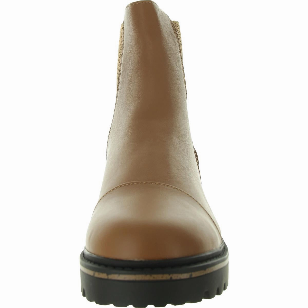 Mirette Womens Lugged Sole Faux Leather Booties