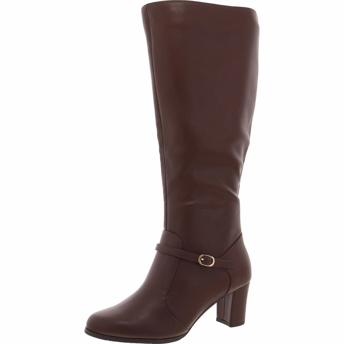 Missy Womens Zipper Faux Leather Knee-High Boots Womens Winter Boots promo deal