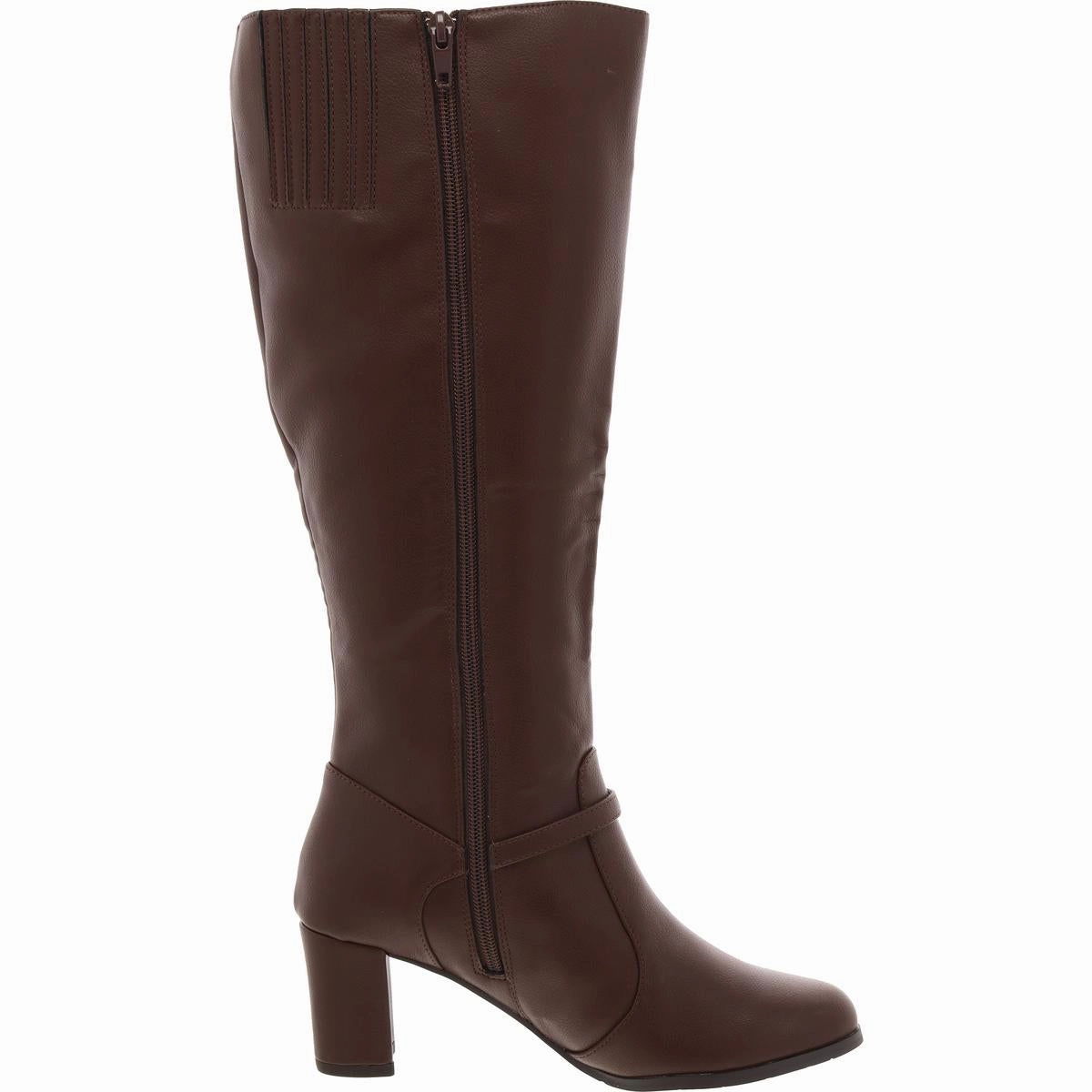 Missy Womens Zipper Faux Leather Knee-High Boots