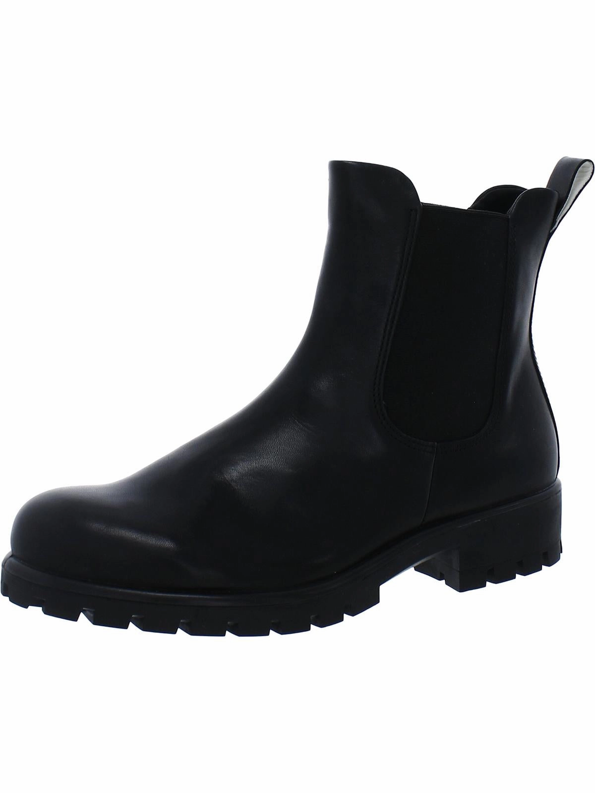 Modtray Womens Leather Lugged Sole Chelsea Boots Cheap Womens Boots for winter