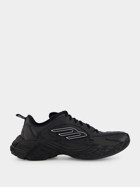 Monday Shoe Black Leather Sneakers Promo deal Mens Sneakers