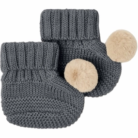 Name it Iron Gate Wrilla Wool Knit Slippers With Pom Pom Wool Slippers Kids clearance