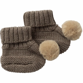 Name It Walnut Wrilla Wool Knit Slippers With Dot Baby Booties soft sole sale