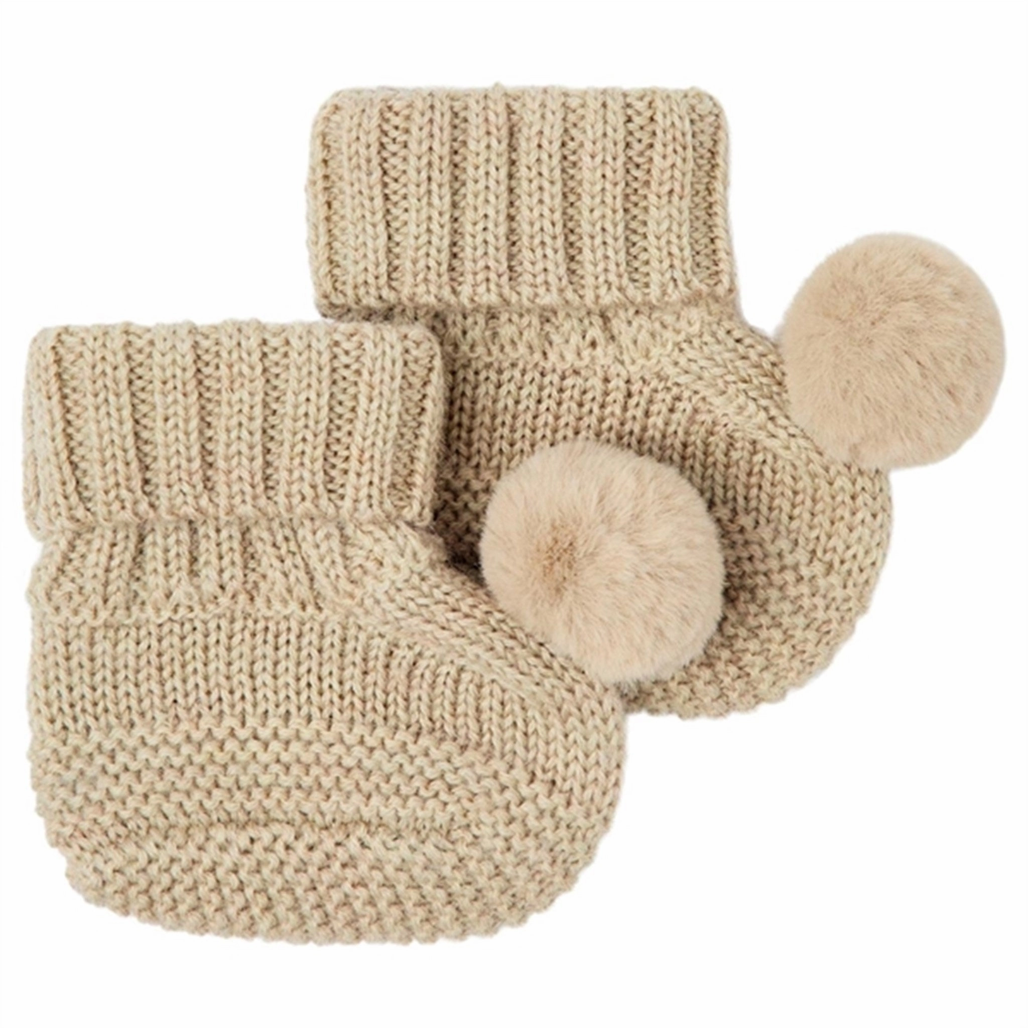 Name it White Pepper Wrilla Wool Knit Slippers With Pom Pom Wool Slippers Kids clearance
