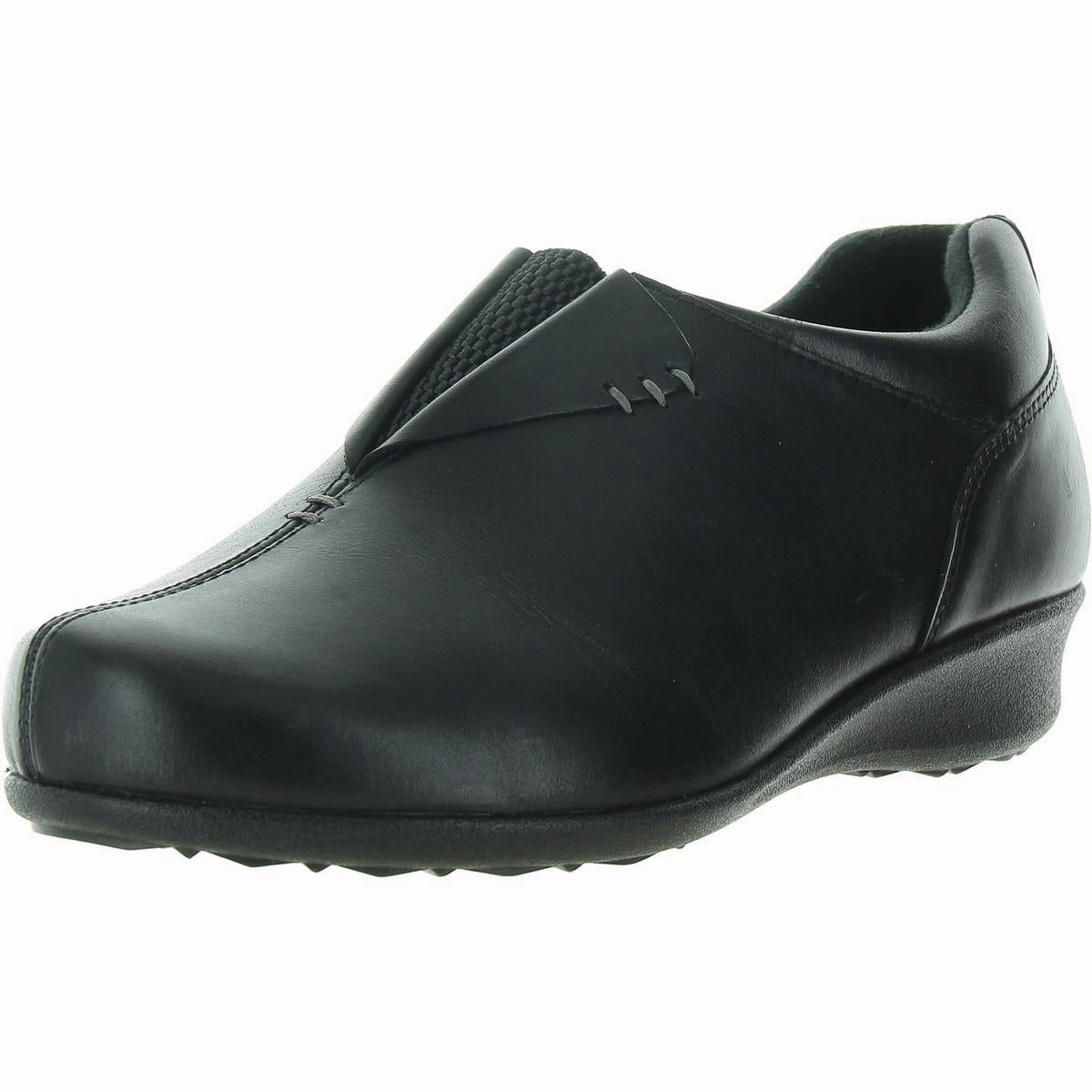 Naples Womens Leather Slip On Wedge Boots