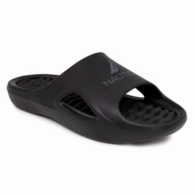 Nautica Logo Slide Sandal Discount Mens Beach Sandals