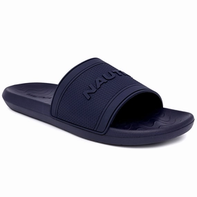 Nautica Logo Slide Sandal Discount Mens Beach Sandals