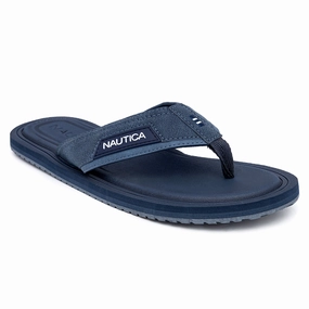 Nautica Mens Logo Flip-Flop Discount Mens Beach Sandals
