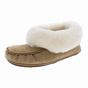 Navajo Mens Suede Shearling Lined Moccasin Slippers Mens Slippers clearance sale