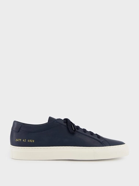 Navy Blue Summer Achilles Leather Sneakers Promo deal Mens Sneakers