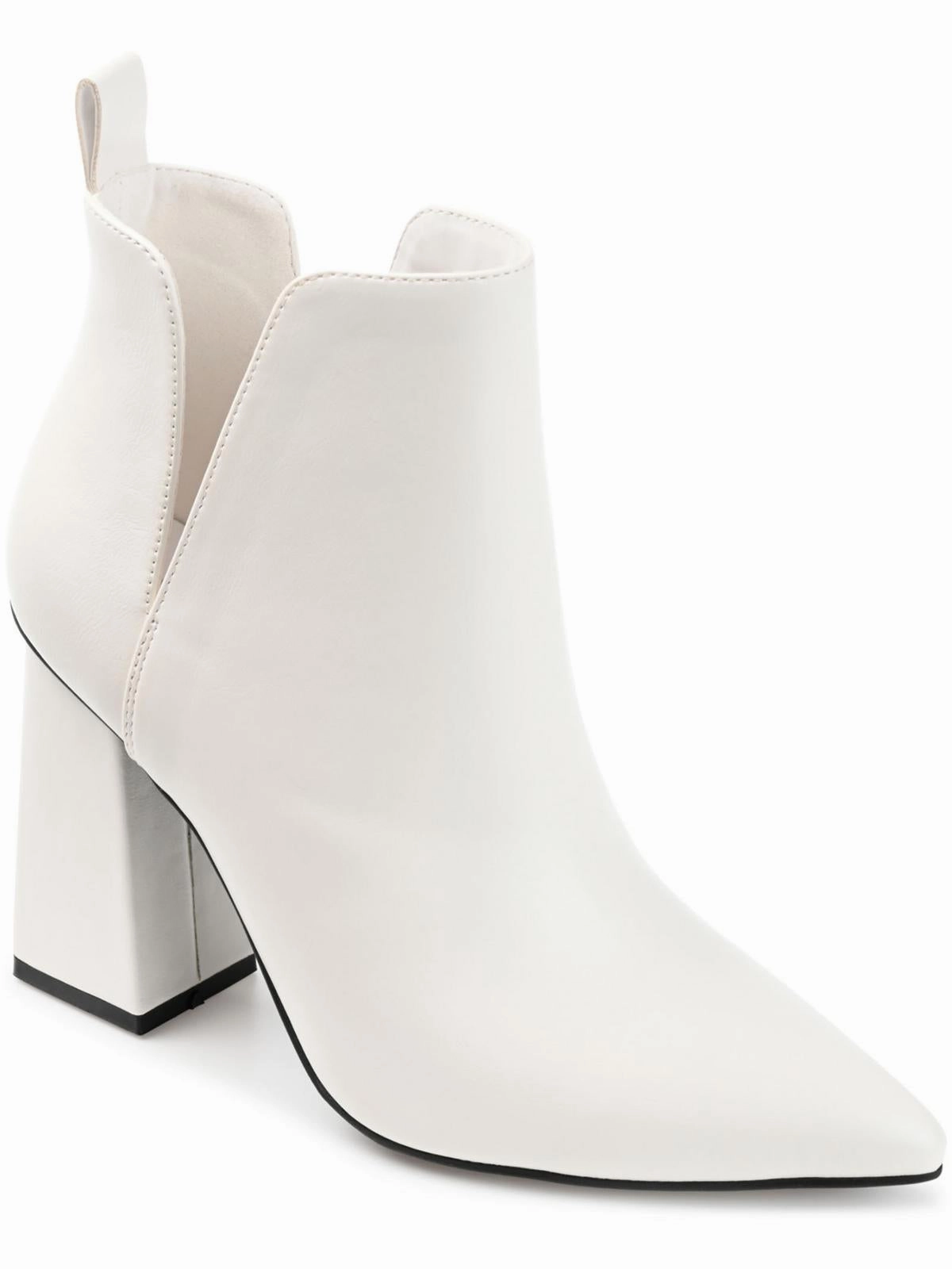 Neima Womens Pointed Toe Block Heel Mid-Calf Boots