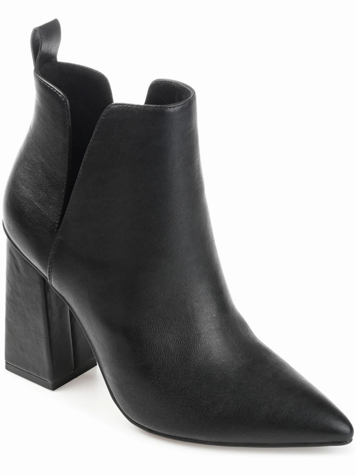 Neima Womens Pointed Toe Block Heel Mid-Calf Boots Womens Dress Boots for less