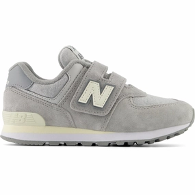 New Balance 574 Kids Hook & Loop Sneakers Concrete Kids Velcro Sneakers discount