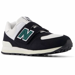 New Balance Black 574 Kids Hook & Loop Sneakers Kids Velcro Sneakers discount
