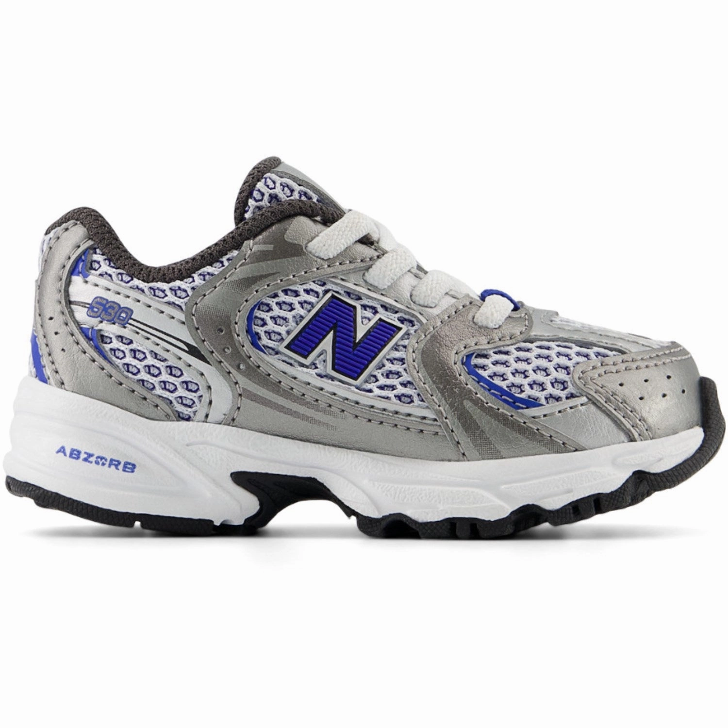 New Balance Dark Silver Metallic New Balance 530 Kids Bungee Lace Kids Sneakers with Laces sale