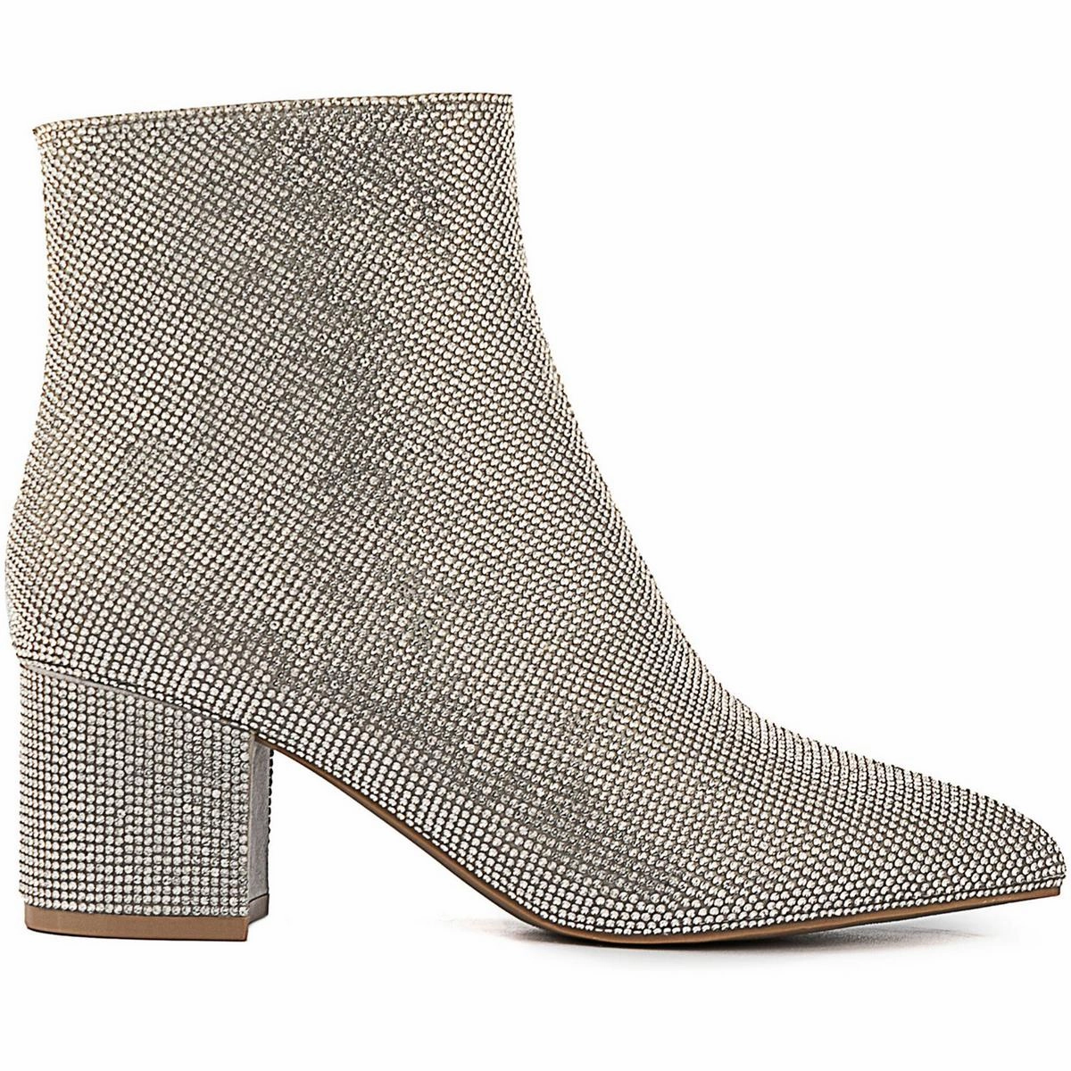 NightLifeBlig Womens Jeweled Man Made Ankle Boots