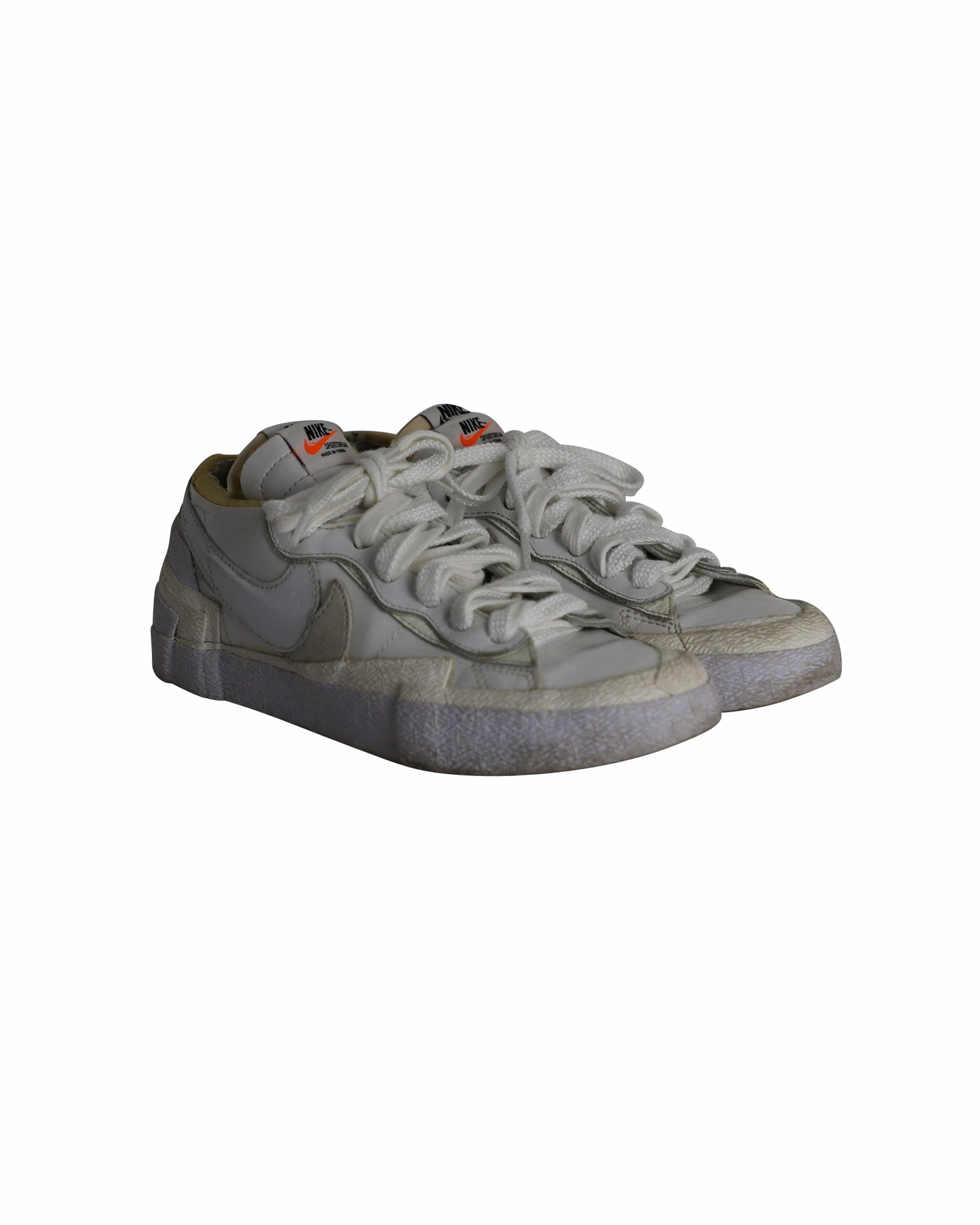 Nike x Sacai Blazer Low Sneakers in White Patent Leather