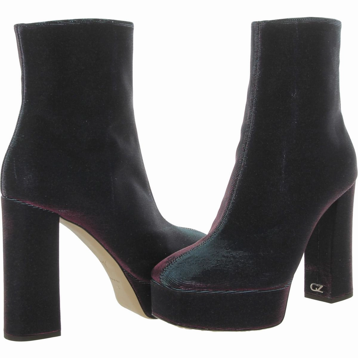 Notturna  Womens Iridescent Square Toe Mid-Calf Boots