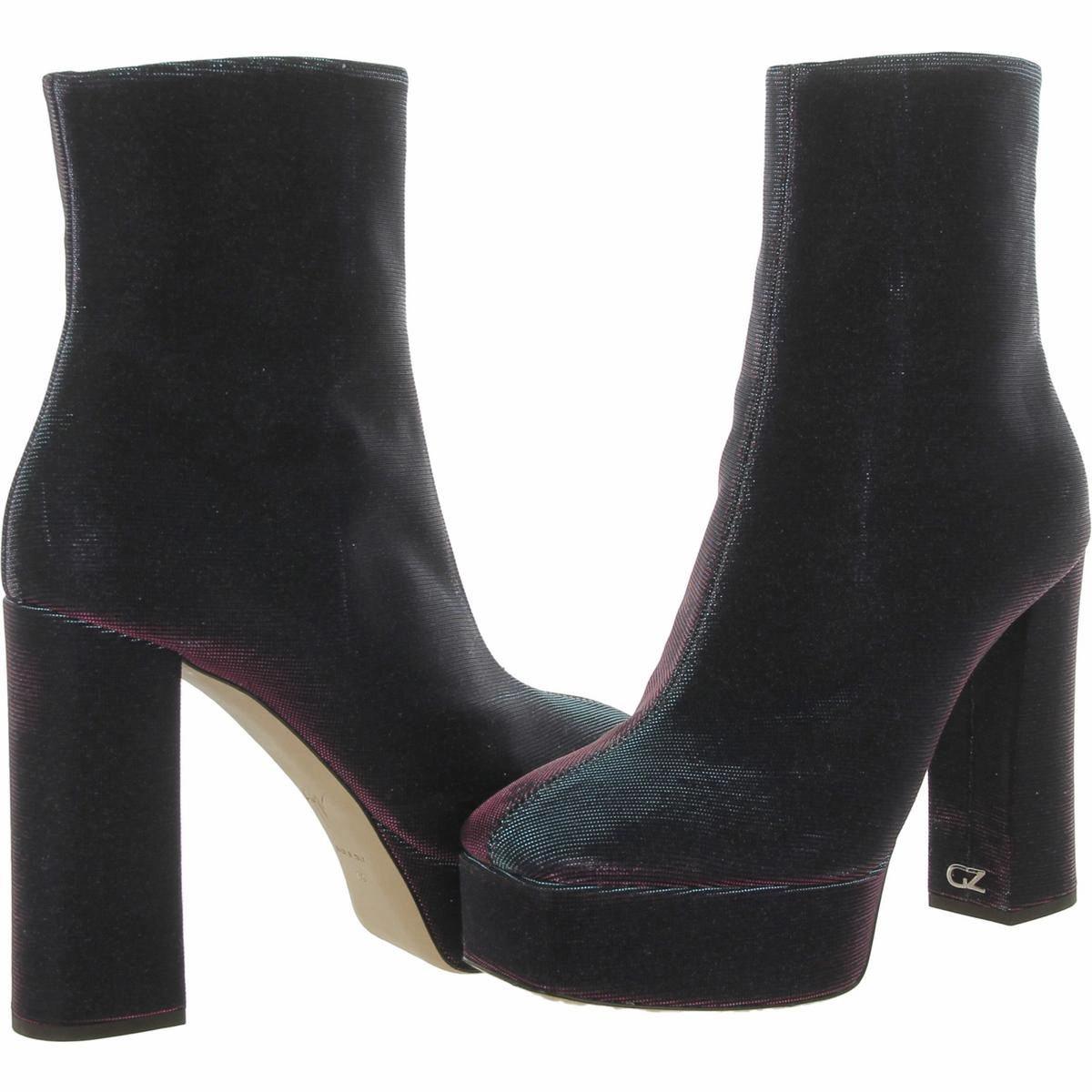 Notturna  Womens Iridescent Square Toe Mid-Calf Boots