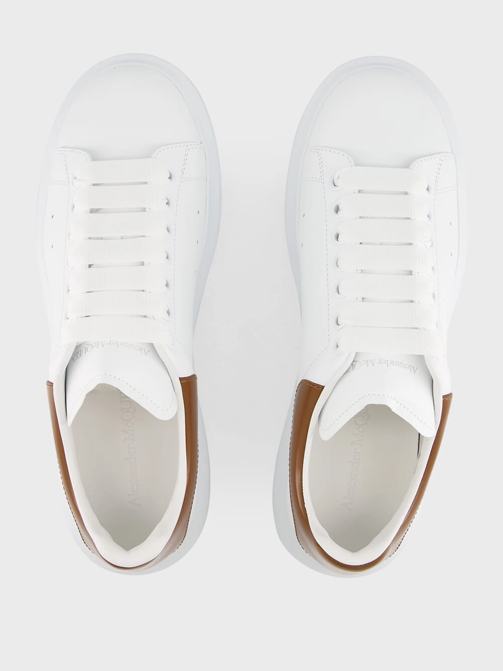 Off-White and Brown Oversized Sneakers