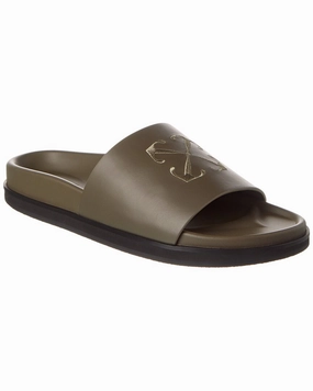 Off-White Pool Time Leather Slide Mens Sandals outlet deals
