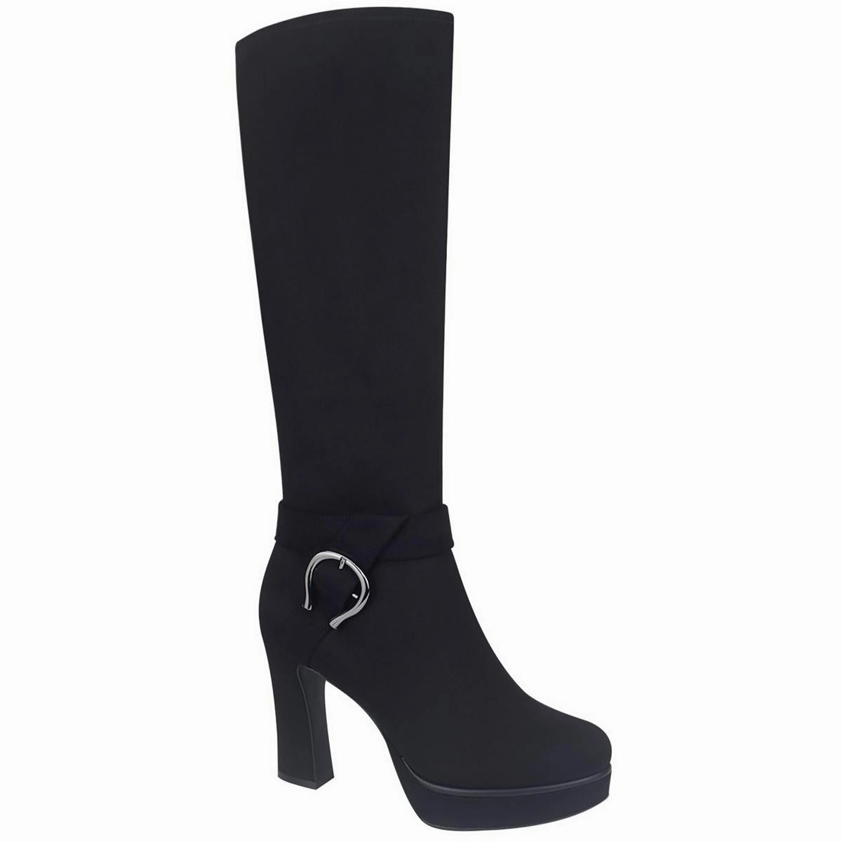 Olinda Womens Zipper Faux Suede Knee-High Boots Cheap Womens Boots for winter