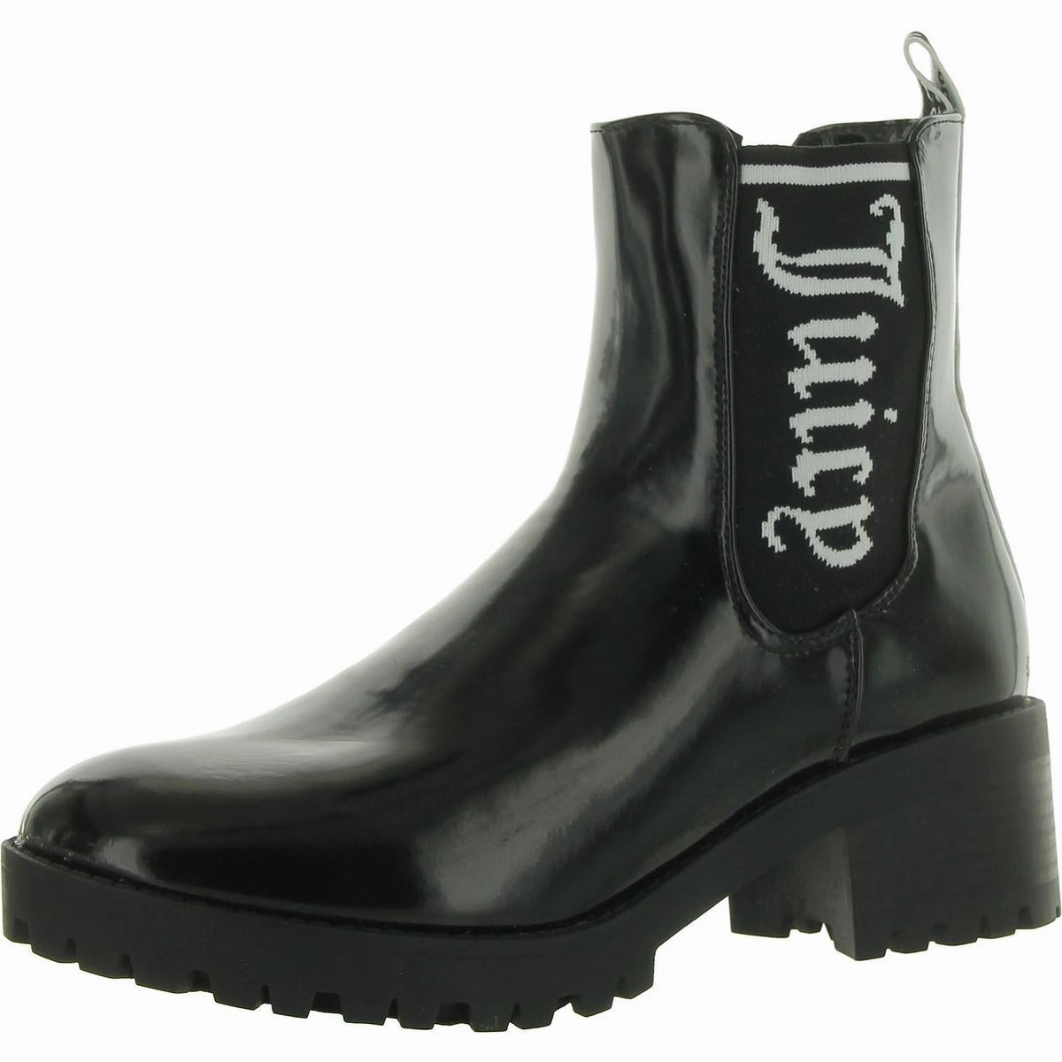 One Up Womens Block Heel Lug Sole Mid-Calf Boots