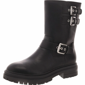 Onnyx Womens Round Toe Faux Leather Motorcycle Boots Sale on Womens Trendy Boots