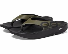 Oofos OOriginal Sport Sandals Men's 6 Green Toe Post Comfort Flip Flop KHD1140 Discount Mens Beach Sandals