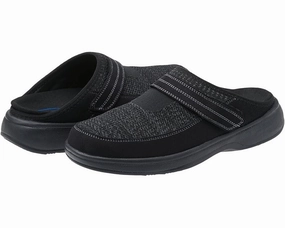 Orthofeet Hudson Slippers Men's US 12 Black Comfort Adjustable Strap ZPO3686 Mens Slippers clearance sale