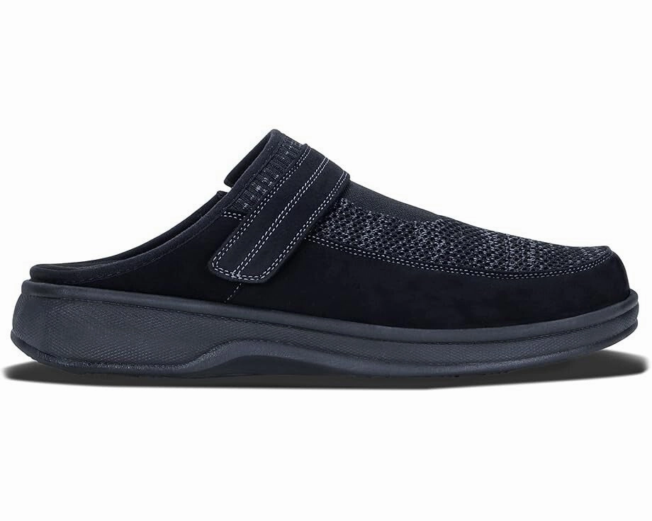 Orthofeet Hudson Slippers Men's US 12 Black Comfort Adjustable Strap ZPO3686