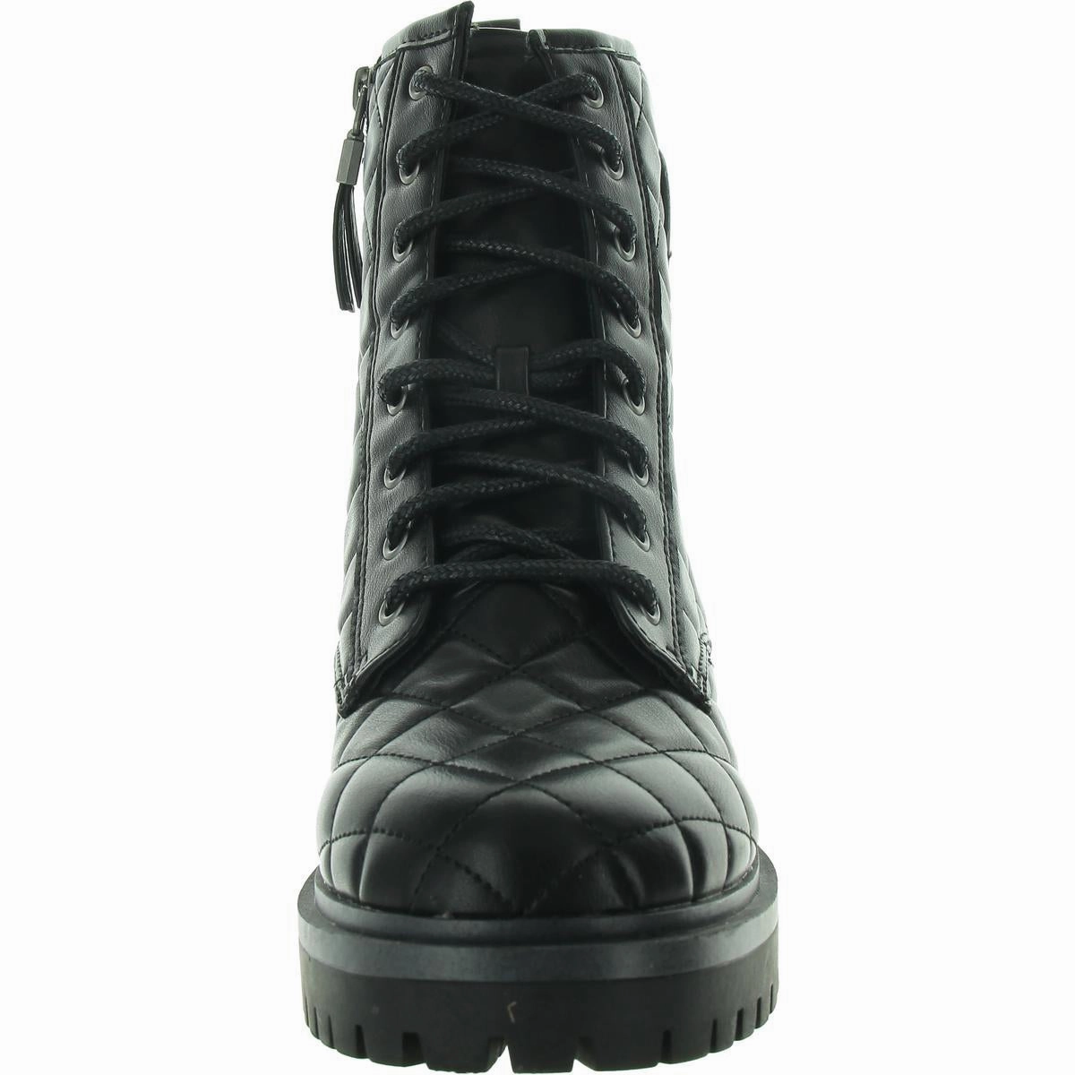 Otis Womens Block Heel Lug Sole Combat & Lace-Up Boots