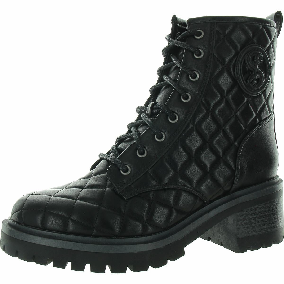 Otis Womens Block Heel Lug Sole Combat & Lace-Up Boots Cheap Womens Boots for winter