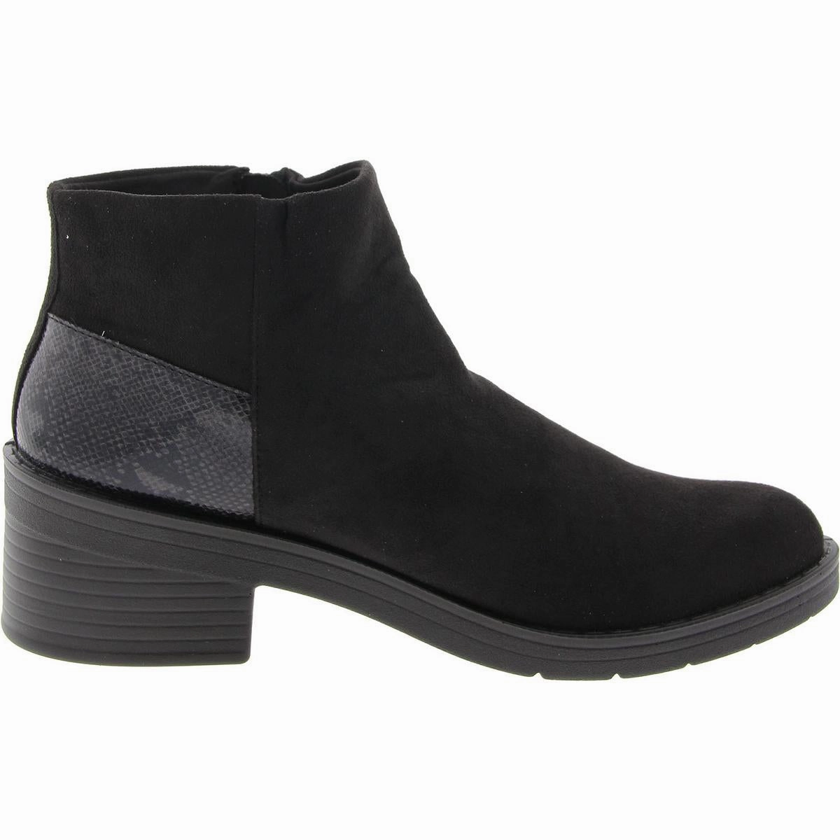 Outgoing Womens Faux Suede Snake Print Ankle Boots