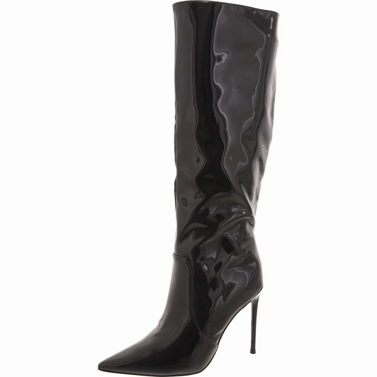 Panther Womens Patent Solid Knee-High Boots Womens Boots sale online