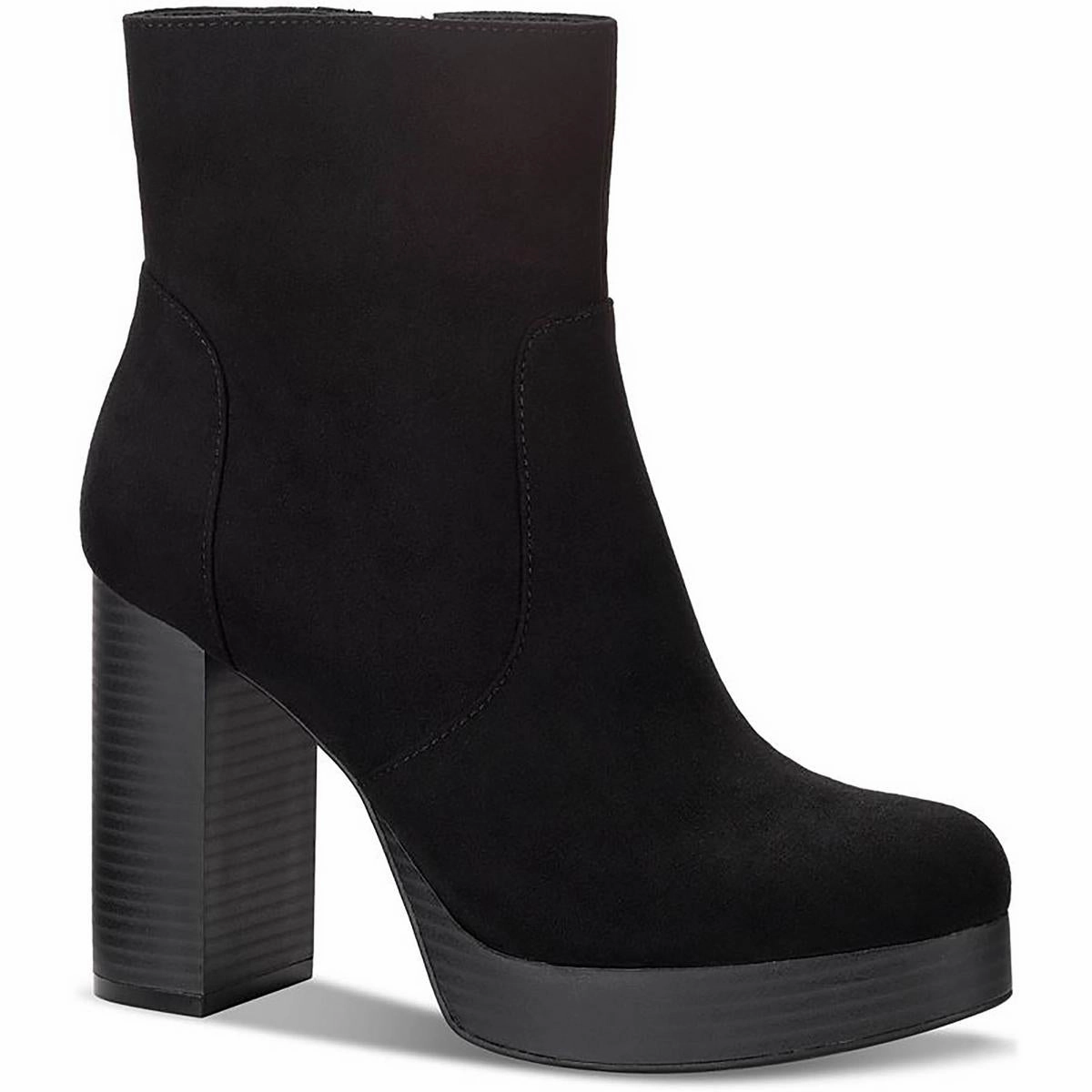 PATRICEE Womens Textile Upper Faux Leather Ankle Boots