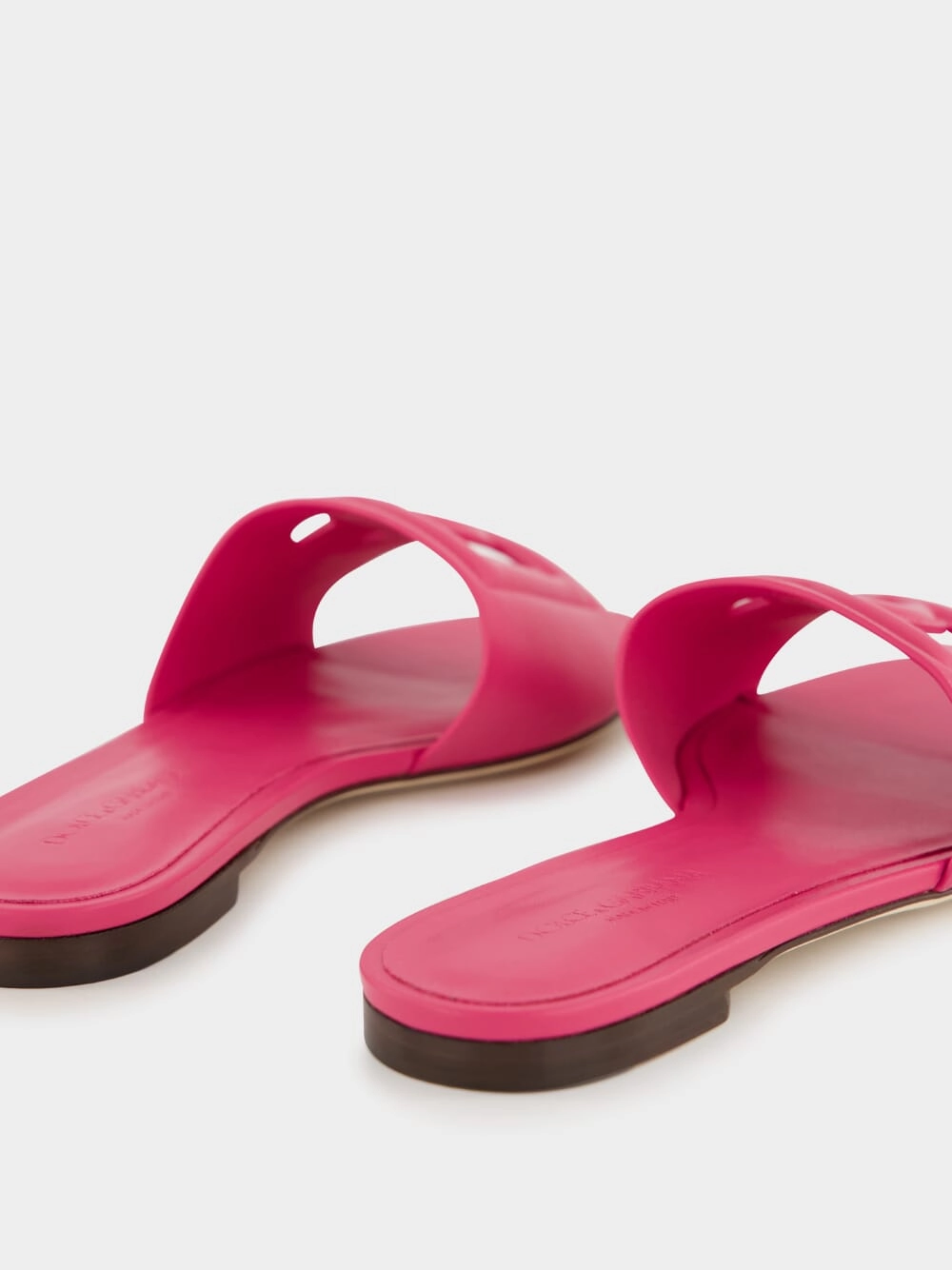 Pink DG Logo Calfskin Slides