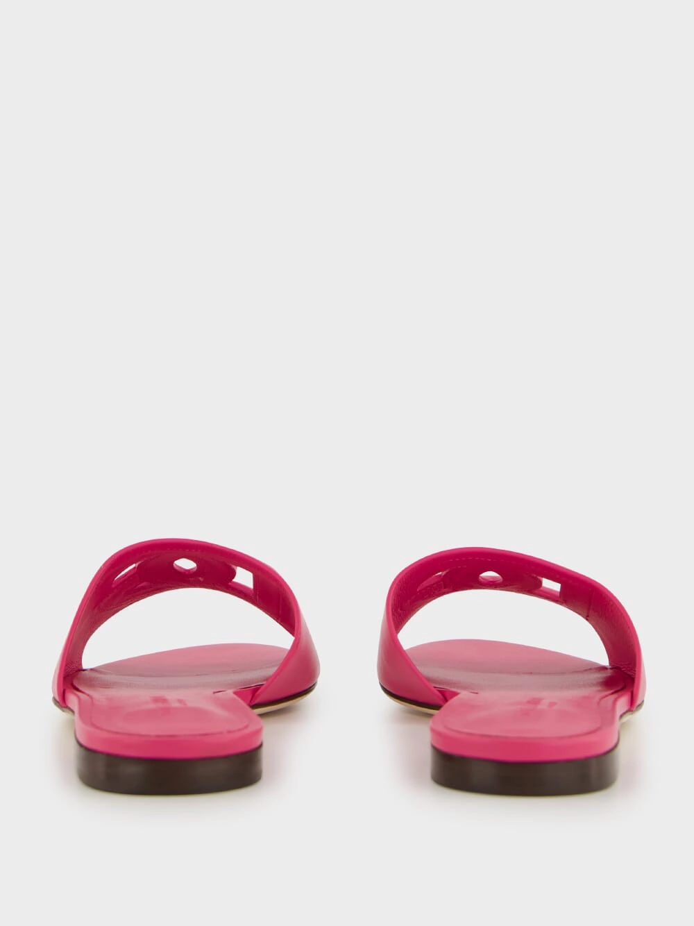 Pink DG Logo Calfskin Slides