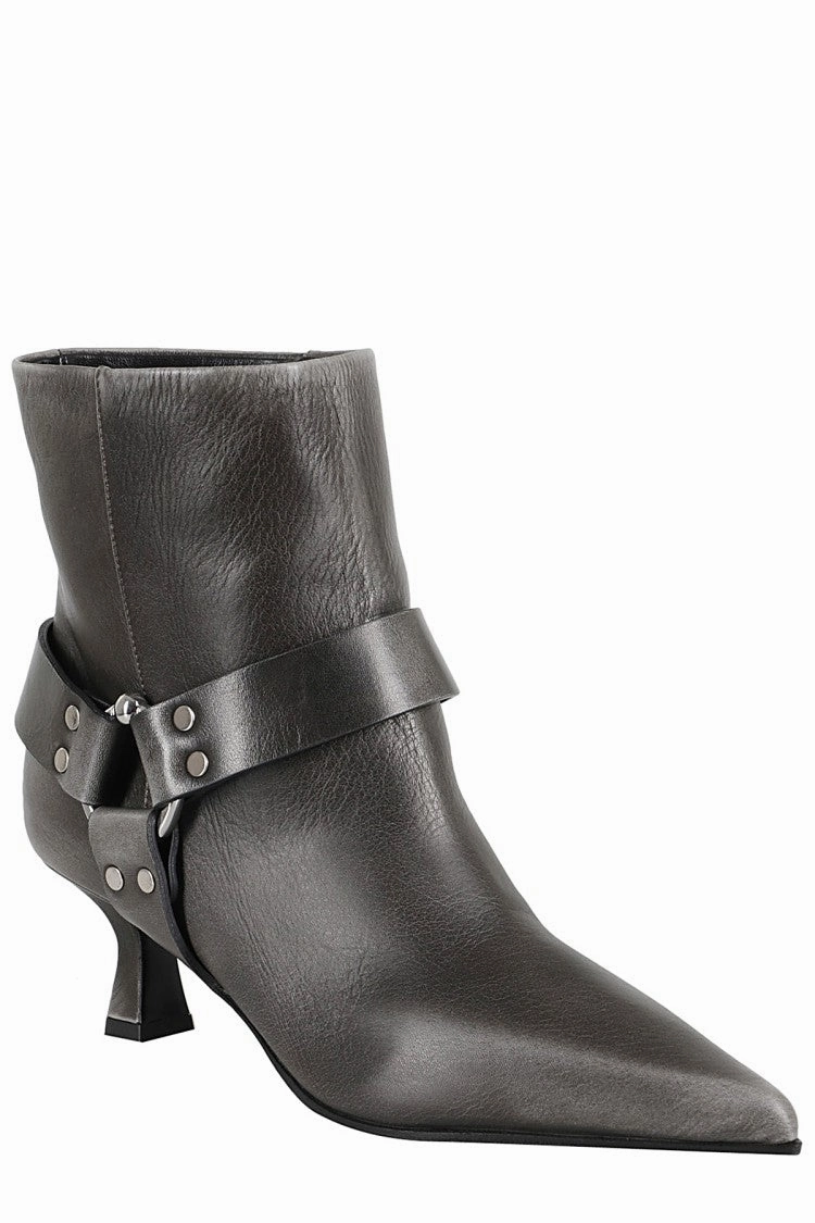Pointed Toe Ankle Boot With Strap Detail