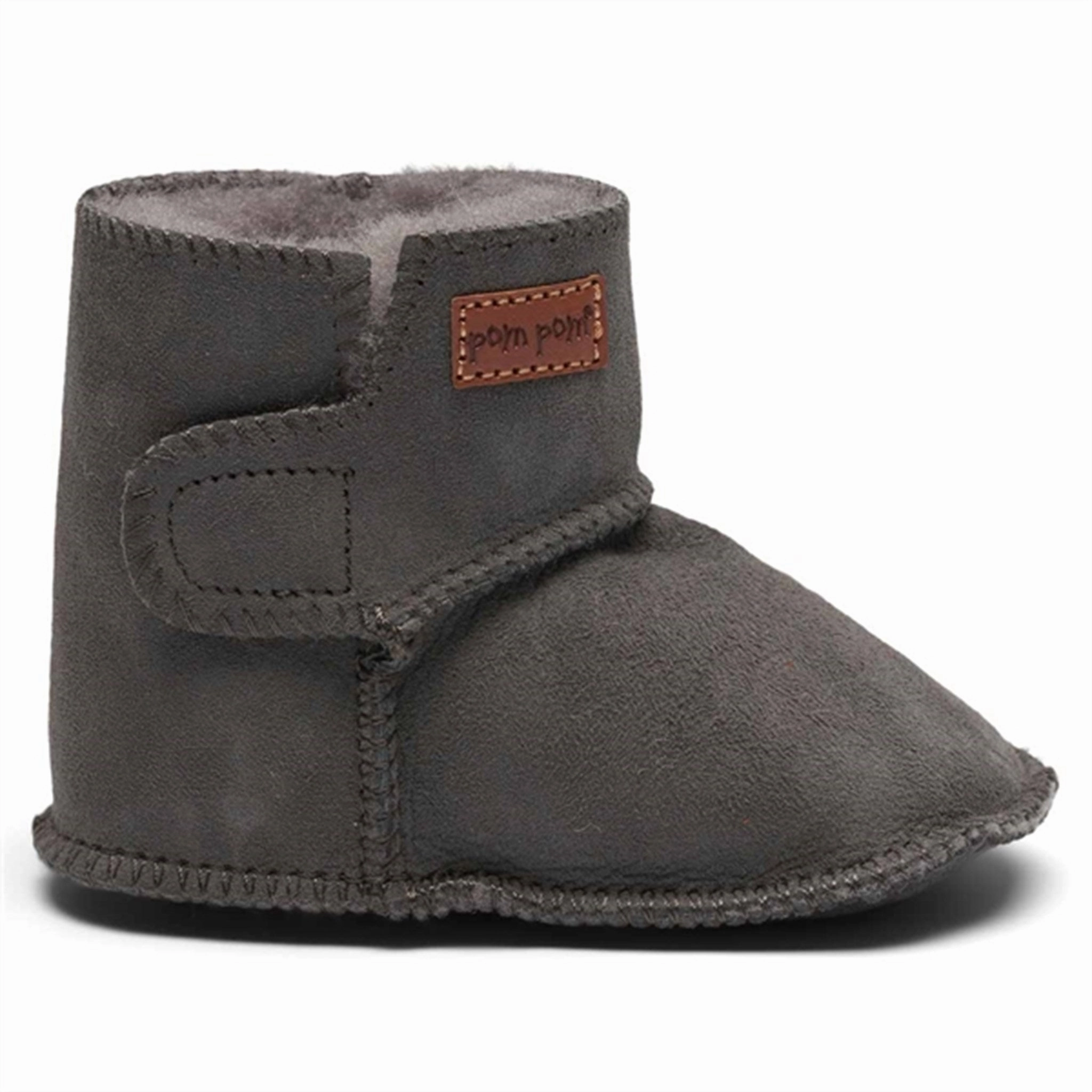 Pom Pom Bootie Grey Baby Booties soft sole sale