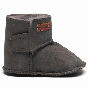 Pom Pom Bootie Grey Wool Slippers Kids clearance