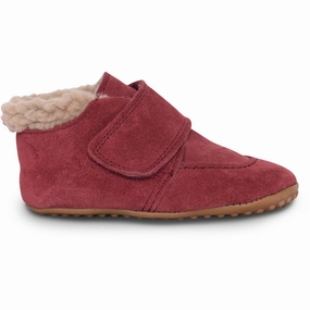 Pom Pom Burgendy Beginner shoes Shepheard Velcro House Slippers for Kids on sale