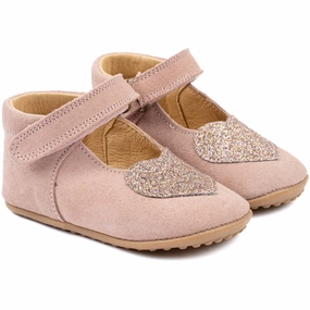 Pom Pom Dusty Rose Beginners Ballerina Heart House Slippers for Kids on sale