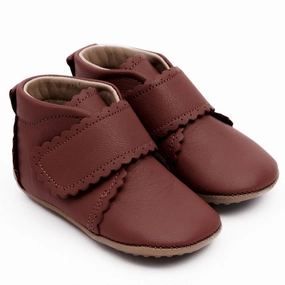 Pom Pom Futter Velcro Rust House Slippers for Kids on sale