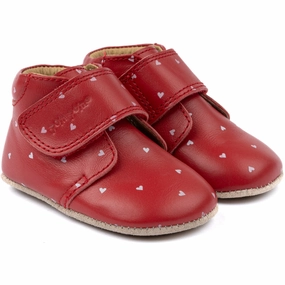 Pom Pom Heart Beginners Shoe Velcro Print House Slippers for Kids on sale