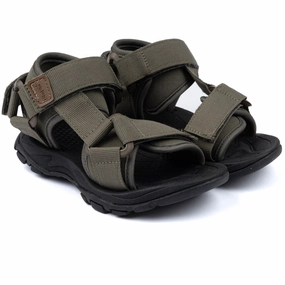 Pom Pom Hunter Green Trecking Sandal Velcro Kids Open Sandals cheap sale